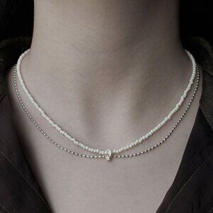White turquoise double-layer necklace